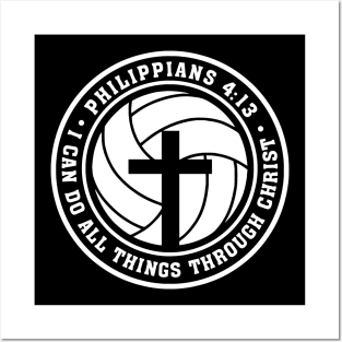 Volleyball Philippians 4:13 Jesus I can do all Things Christian Posters and Art